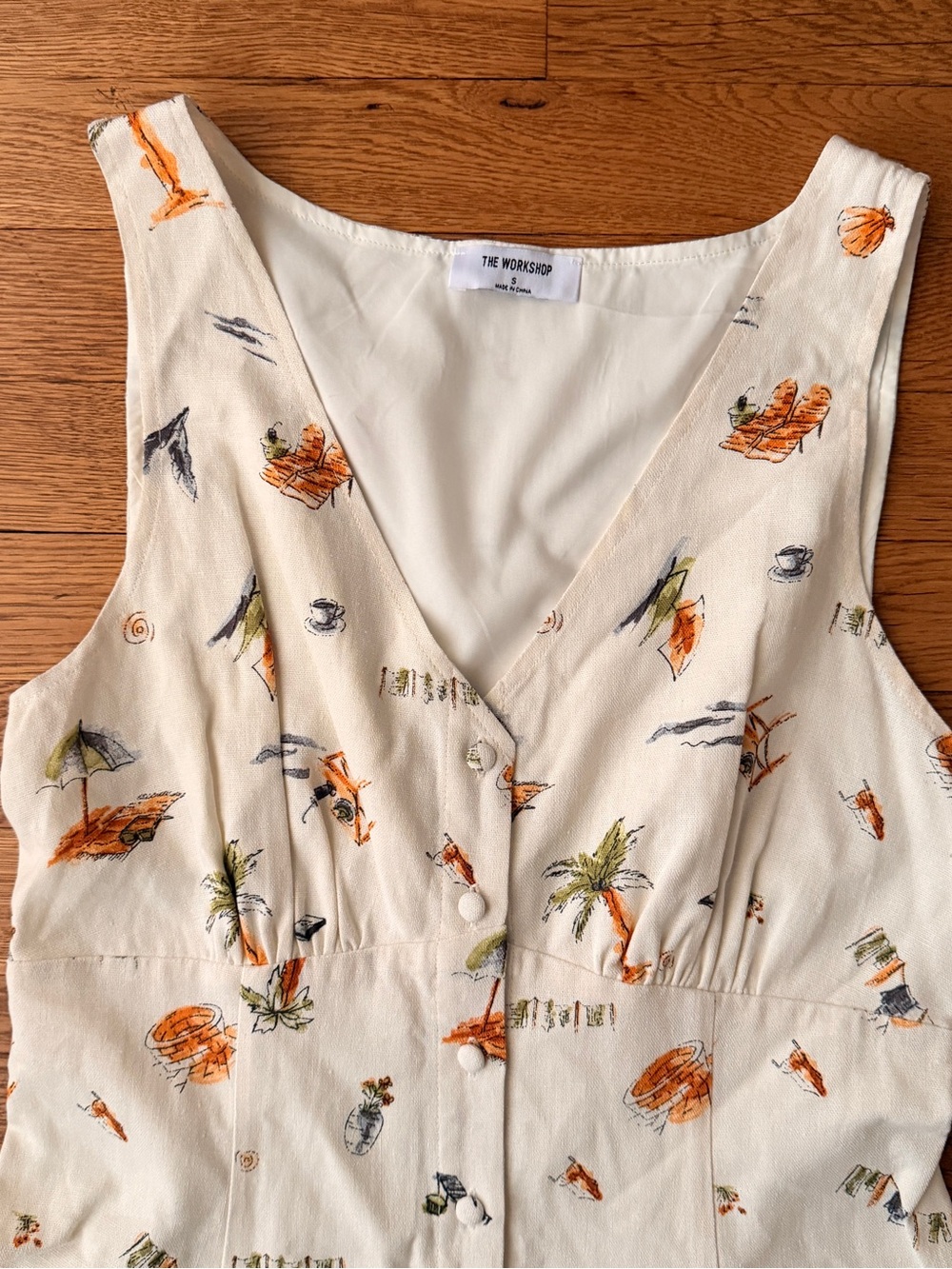 Sleeveless Cream Floral Print Maxi Dress - Picture 4 of 6